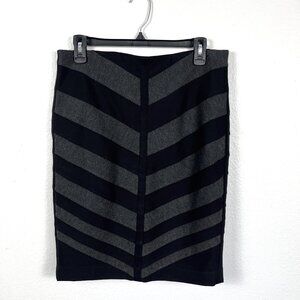 White House Black Market | WHBM black and grey Chevron Pencil Skirt, size 8 NWT